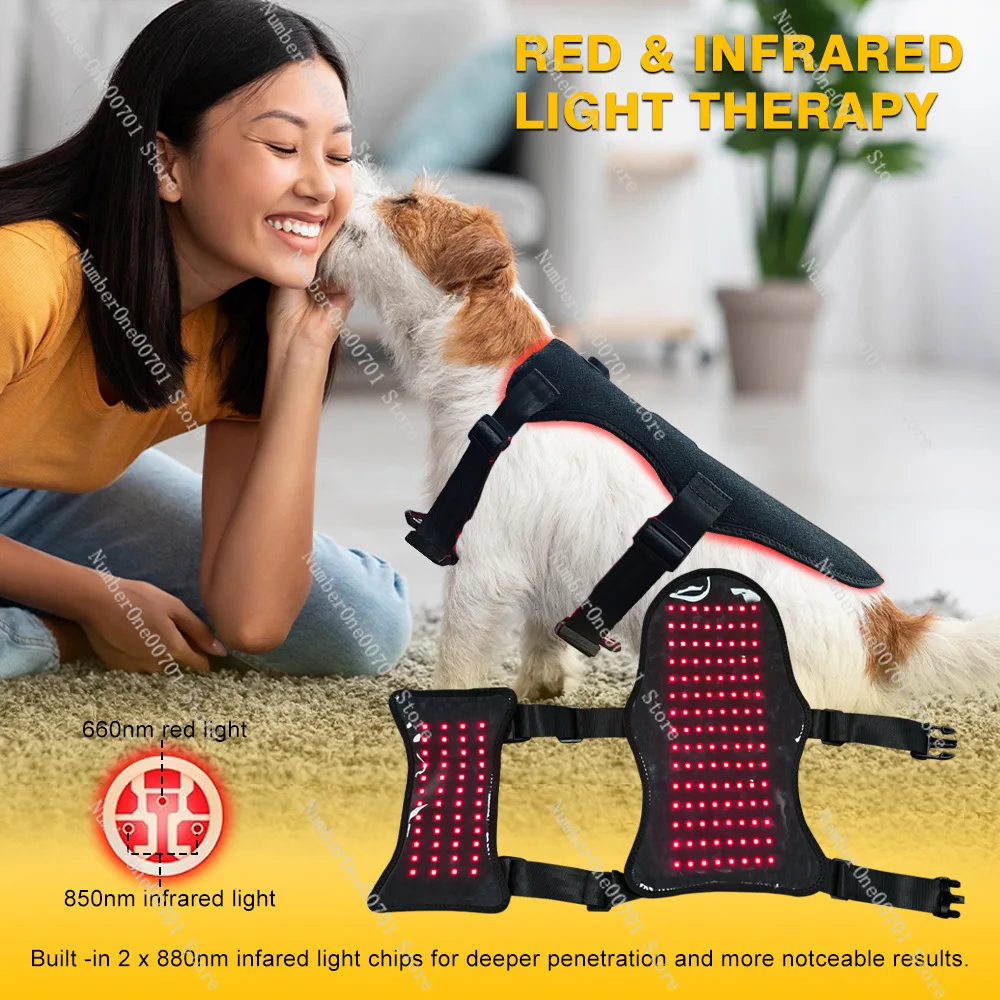 2025 Dog Red Light Infrared Therapy Wrap, Heating Fabric Leg Sleeve for Pain Relief & Joint Care