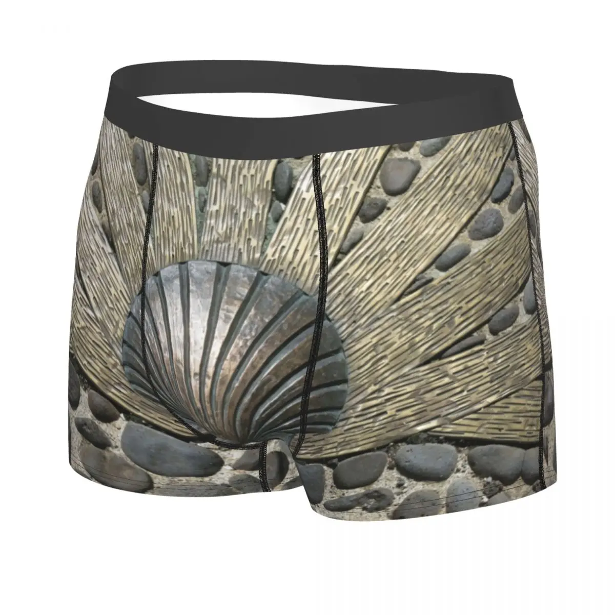 Custom Scallop Shell Camino Boxer Shorts For Men 3D Printed Underwear Panties Briefs Stretch Underpants