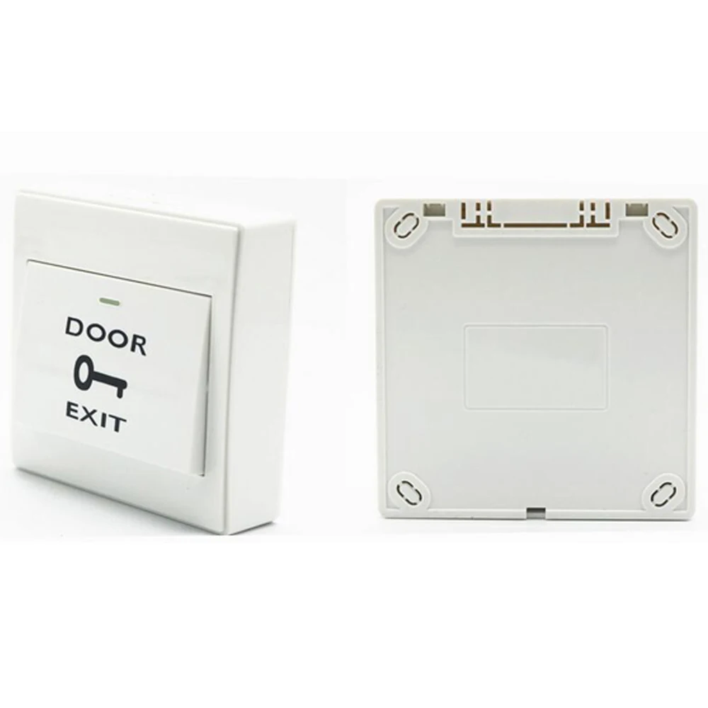 86mm DC 12V Push Exit Release Button Switch with Button Box for Door Access Control System Plastic Panel Button