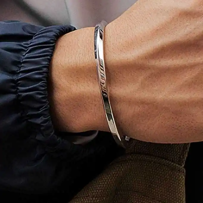 Retro WEIER Mobius Ring Bracelet Men's Trendy 925 Silver Couple Bracelets Korean Style Fashionable Person Hand Jewelry