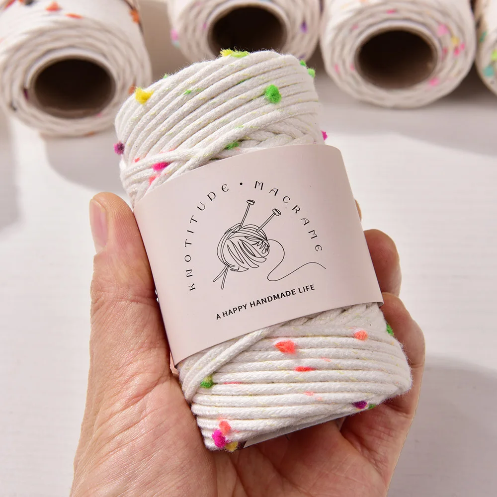 3mm Core Spun Cotton String 45Yds, Soft Durable Macrame Rope for Jewelry Making, Beading, Crafts, Sugar Bean DIY Cord