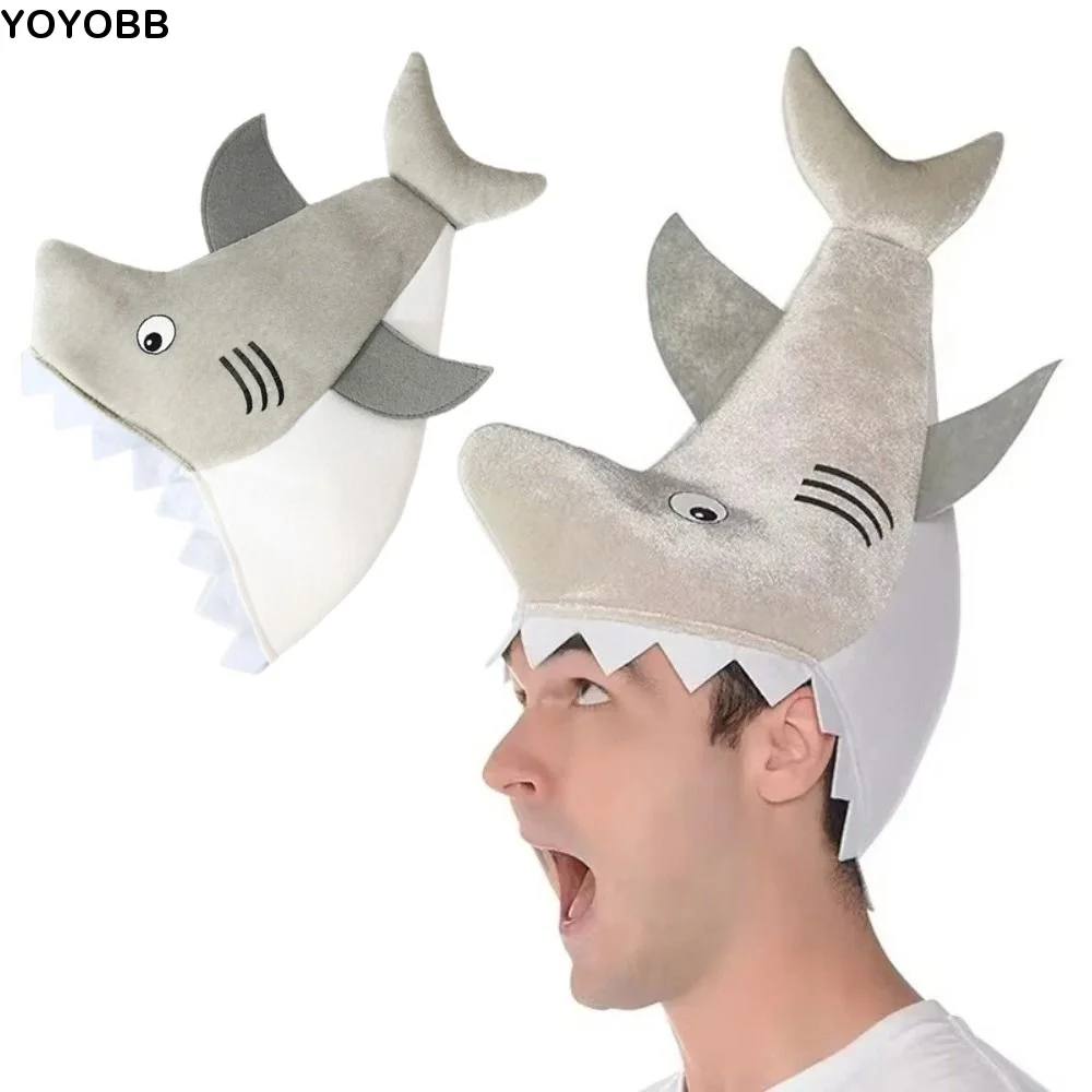 Accessoires de fête : Nouveauté Chapeau de fête en peluche tête de requin créative, mignonne et unisexe, pour carnavals