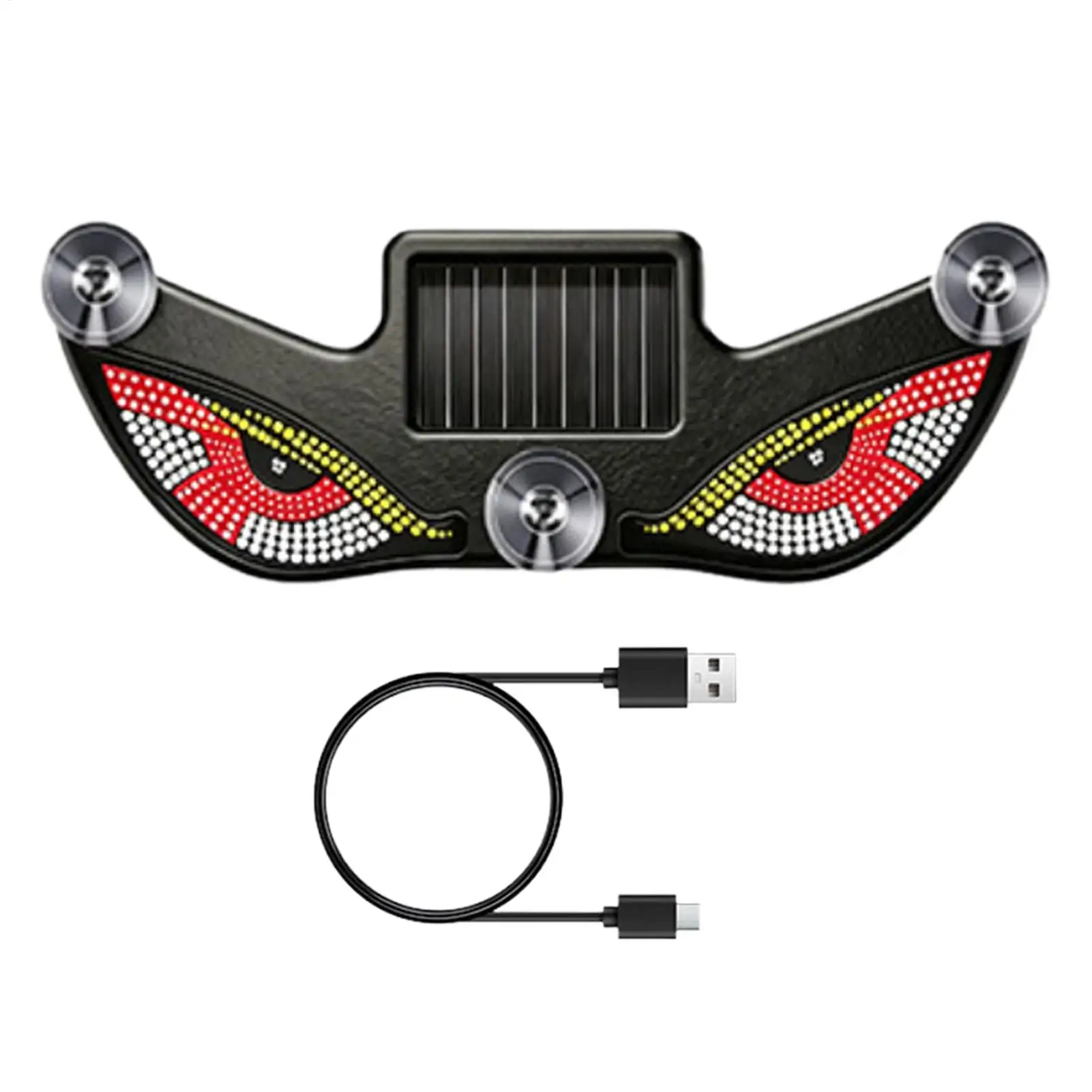 Solar Eye LED Car Window Light Dynamic Solar And USB Powered Decoration Funny Car Window Sign for Night Truck Bike Windshield