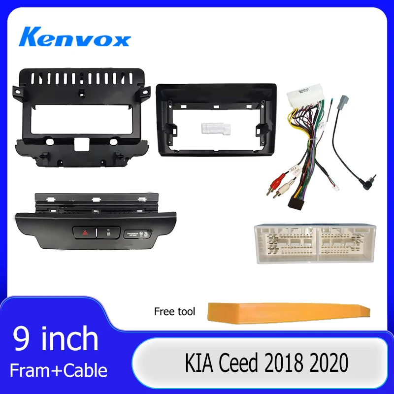 9 Inch Dashboard Panel Mount Trim Kit For KIA Ceed 2018 2020 Car Radio Stereo 2 Din Fascia Installation GPS Plastic Frame