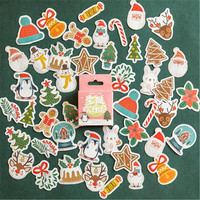 45PCS/Box Christmas Decorative Sticker Merry Santa Claus Shaped Stickers For Diy Scrapbook Diary Album Decoration Stationery