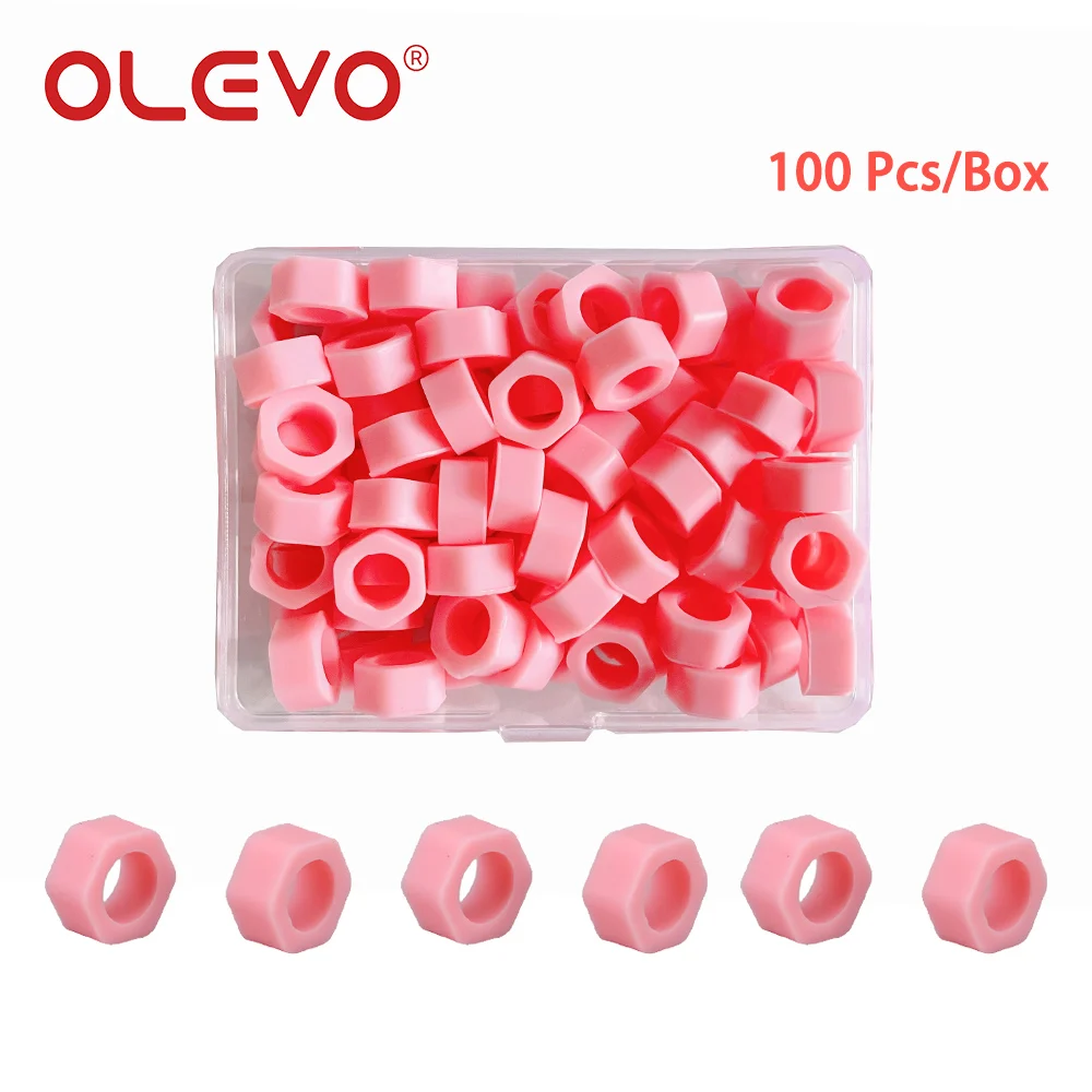 OLEVO 100 buah cincin kode warna silikon gigi, bahan identifikasi instrumen kedokteran gigi lingkaran odontologi