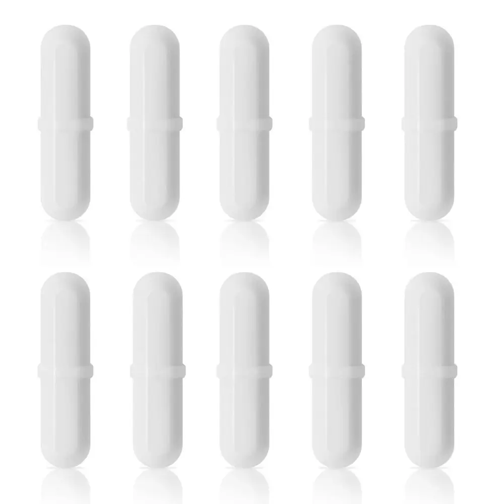 10Pcs PTFE Magnetic Stirrer Mixer White Cylindrical Magnetic Stir Bars Multi Size Easy To Clean Rotating Biological Stirrer