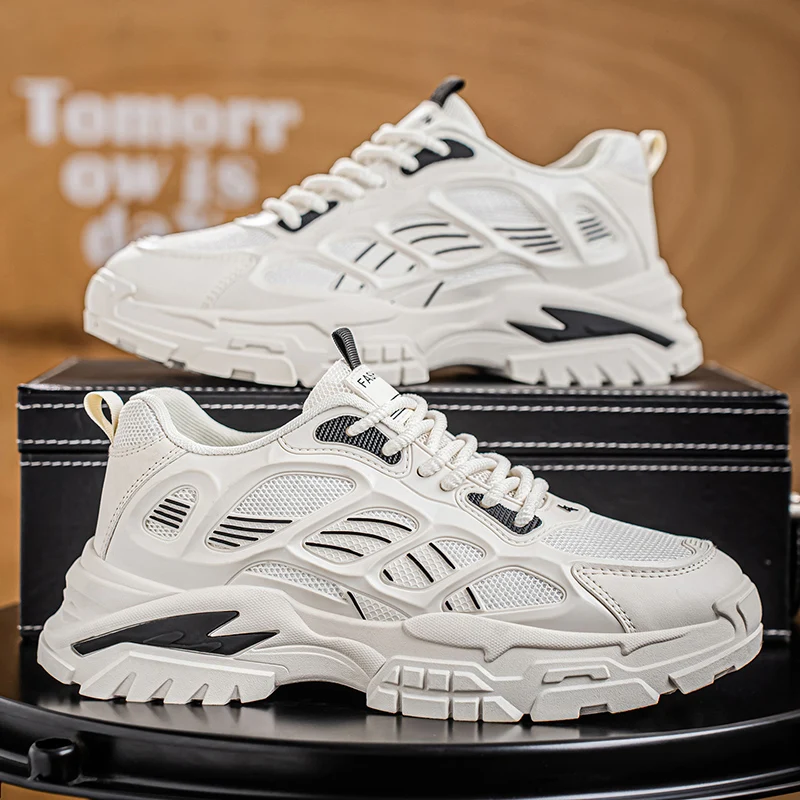 Men's mesh breathable sneakers Four Seasons fashion lightweight soft-sole comfort outdoor running shoes speed casual sports shoe