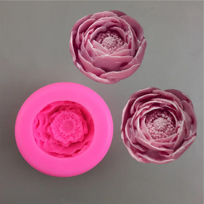 Camellia Flower Stamen Silicone Mold Handmade Chocolate Resin Aromatherapy Candle Plaster Gel Drop Soap Decorative Mold