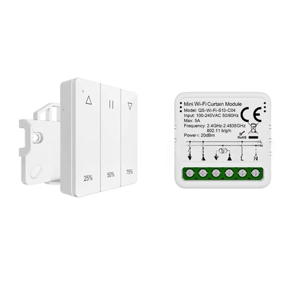 B21B WIFi Curtain Switch Module with Remote Control Roller Blinds Shutter Motor Smart Control Voice Mini WIFi Curtain Module