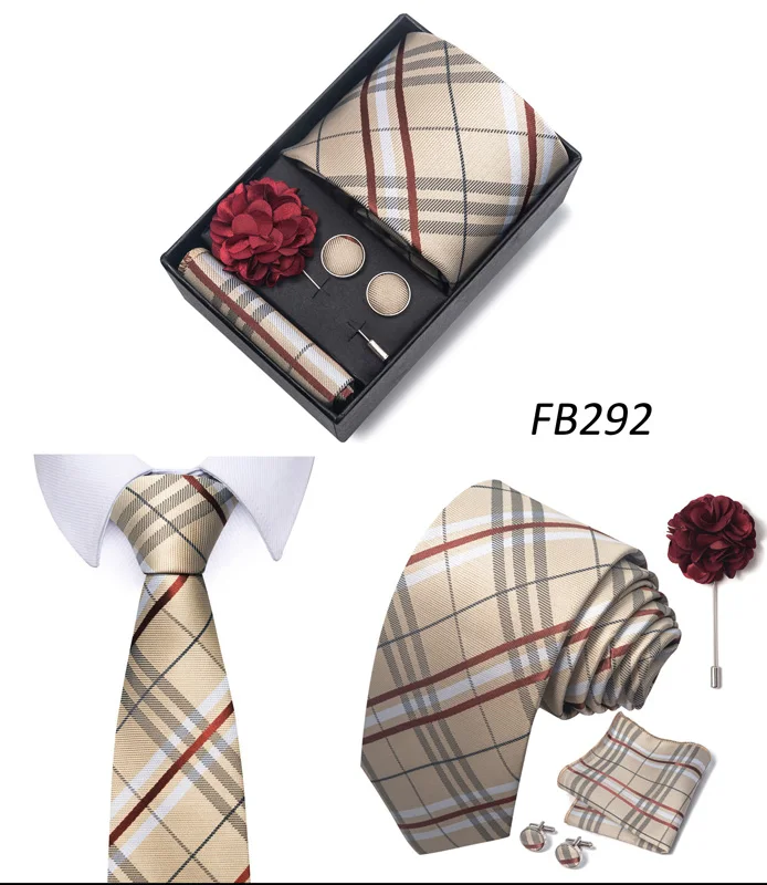 Neue Designer Blau Rot Grün Paisley Krawatten Für Männer Hochzeit Party Krawatte Luxus Krawatte Einstecktuch Cufllink Brosche Set – Detail 33