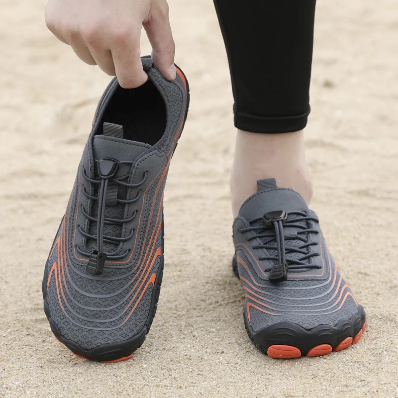 

Grey Quick Dry Water Shoes Lightweight Non-slip Aqua Sneakers For Men Women Beach Swimming Hiking Fishing Surfing Barefoot Shoes