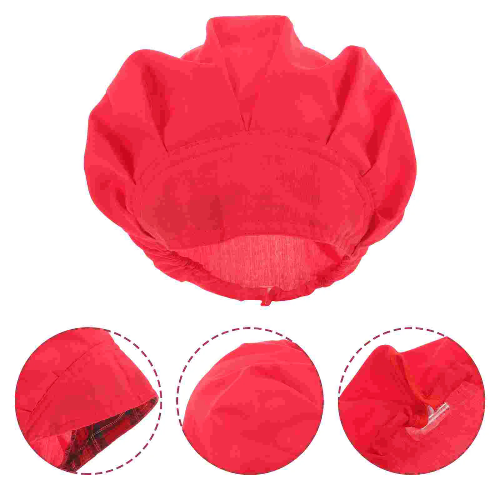 Chapeau de chef en coton respirant pour femme, chapeau de service, chapeau de cuisinier de restaurant, chapeau de boulanger rouge