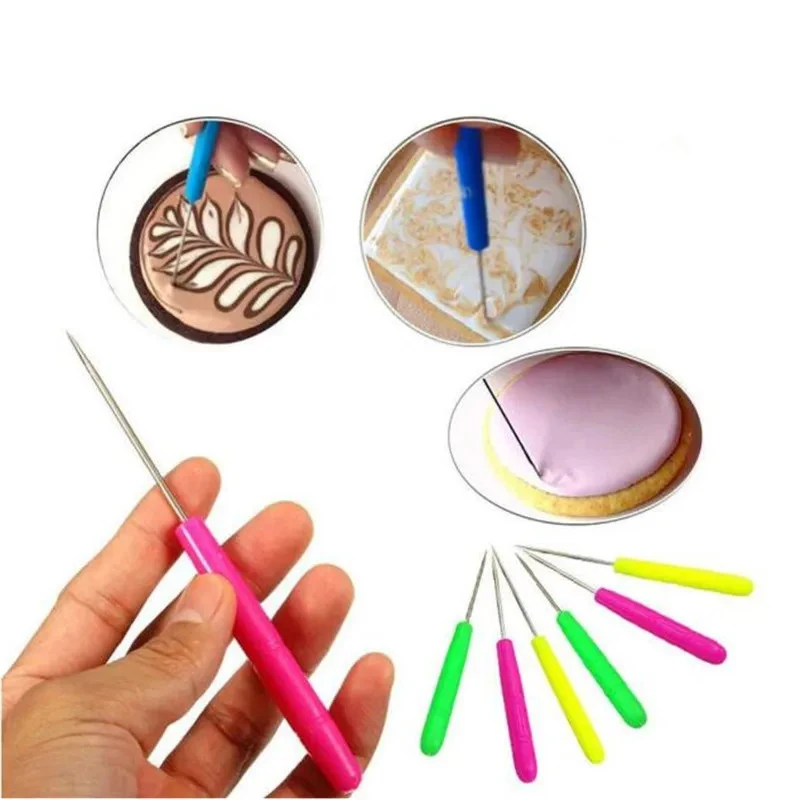 2PCS Cake Scriber Needle Model Tool Icing Carve Sugarcraft Decorate DIY Fondant Cake Cookie Decorating Tools Baking Needle