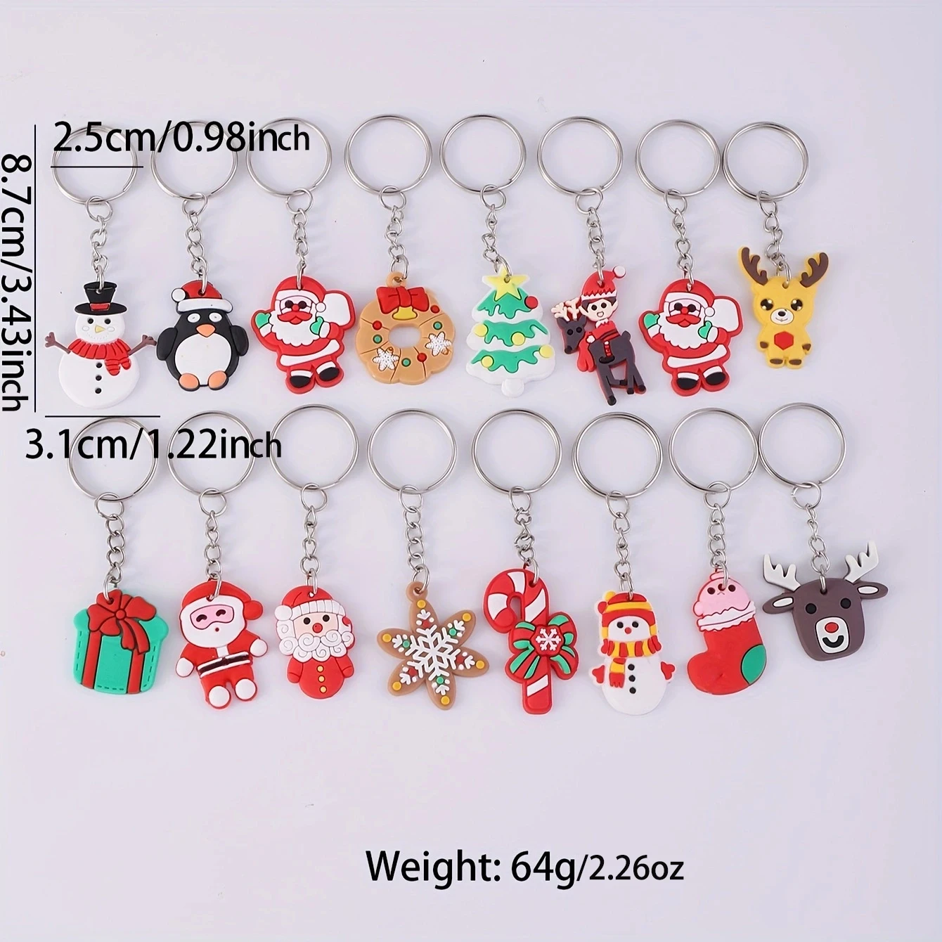 30/45Pcs (Mix) Random style Christmas Gifts keyring Ornament purse Bag Accessories Christmas keychain for Christmas Party Gift