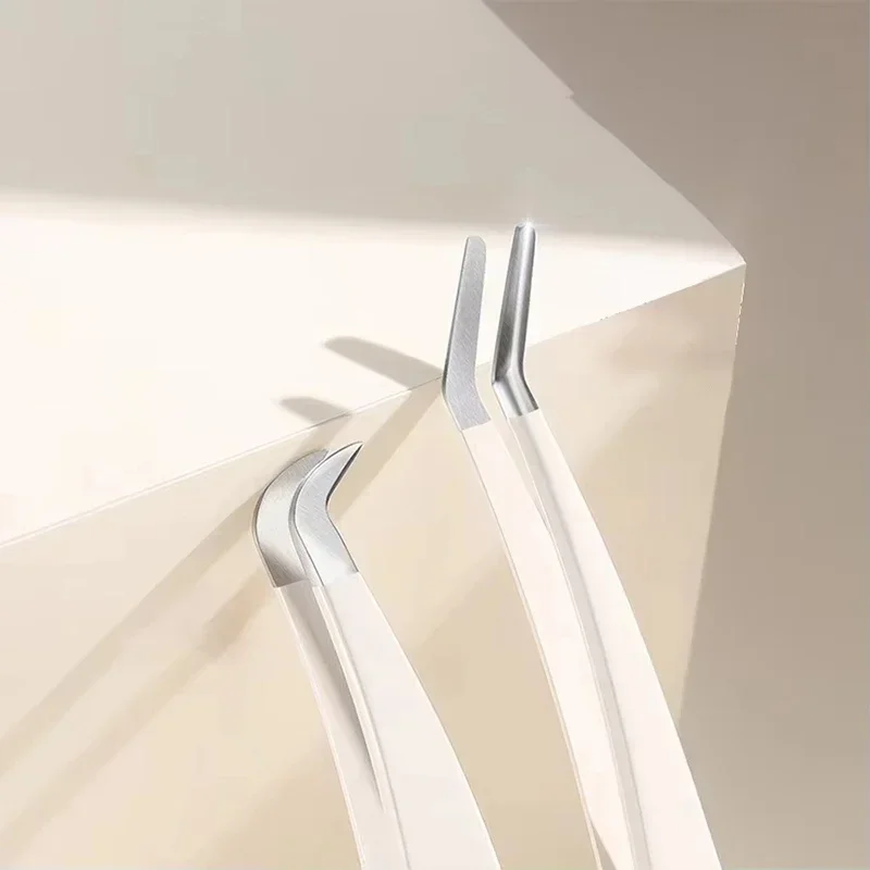 Multifunktionale Edelstahl-Wimpernpinzette, Pinzette zum Pfropfen falscher Wimpernpflaster, falsche Wimpernhilfen, tragbare Pinzette