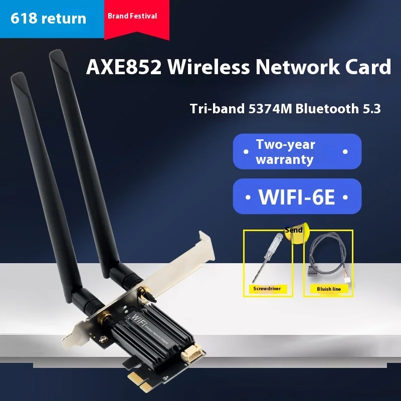 AX210 BE200 WiFi7 PCIe Wireless Adapter 8774Mbps Tri-Band 6GHz Bluetooth 5.4 for Desktop