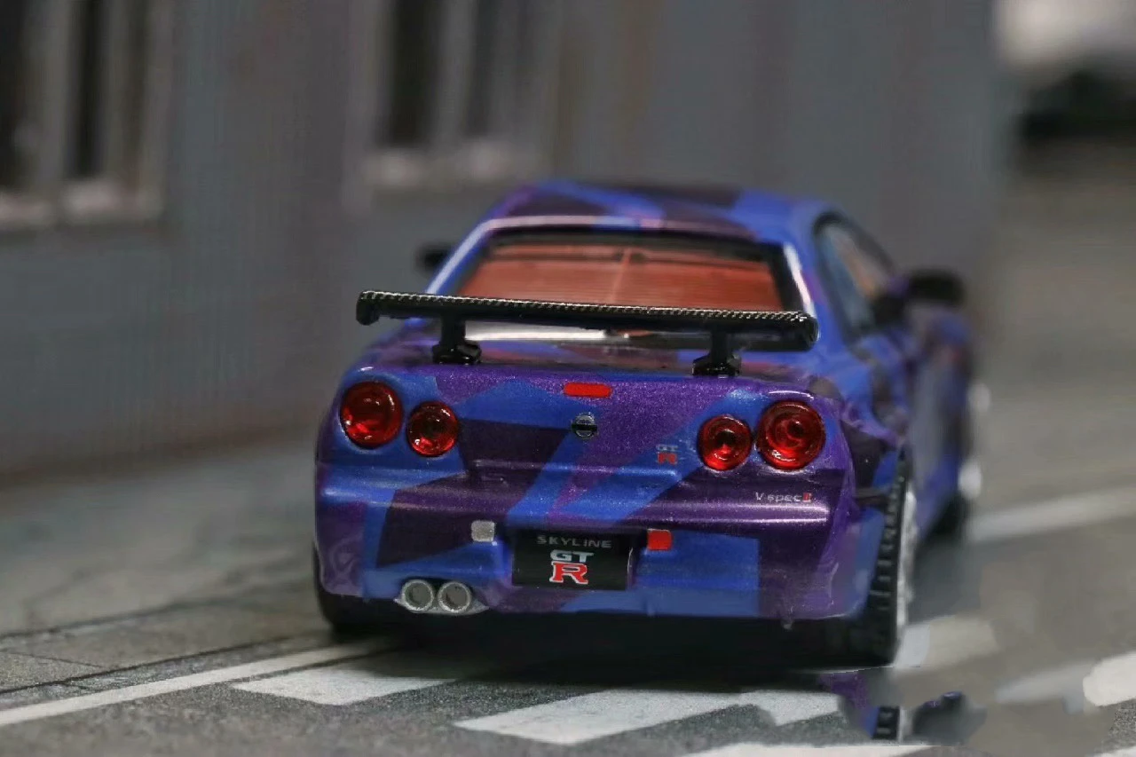 

MINIGT Nissan GTR R34 Ограниченная коробка 5-го годовщины No 446 1/64 модель автомобиля из сплава, коллекция, подарок