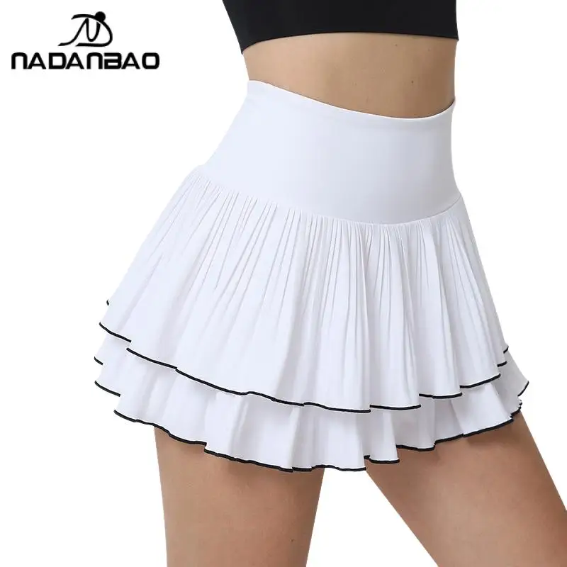 Nadanbao Fresh Style Skirt Fashion Sun Protection Quick-drying Sunscreen Pleated Skirt High Waist Dress Summer Women's Clothing