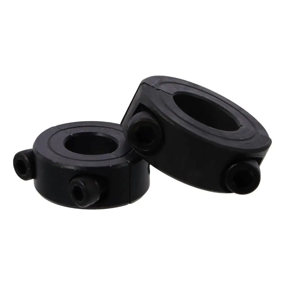 Carbon Steel Shaft Collars Black Inner Diameter 6-55mm Double Split Clamping Collar Ring Collar Industrial Automation