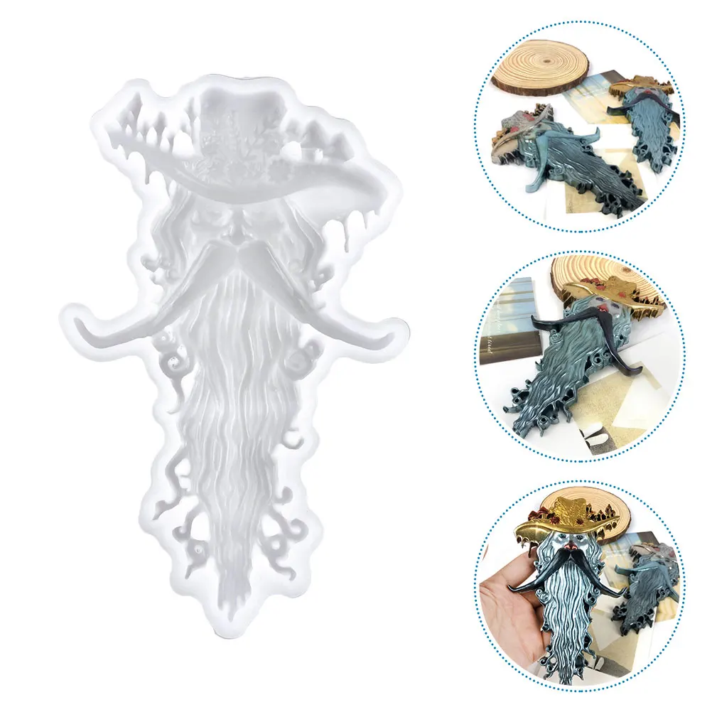 

Old Man Beard Silicone Mold 9202 White Non Stick DIY Crafts Epoxy Casting Decor Shaped Flexible Practical Safe Easy Clean