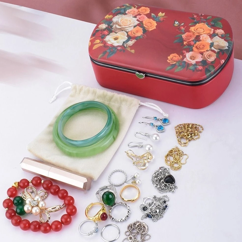 

Simple PU Jewelry Packing Bag Divided Grids Multi-function Earrings Storage Case Organizer Necklaces Jewelry Holder Handbag Gift