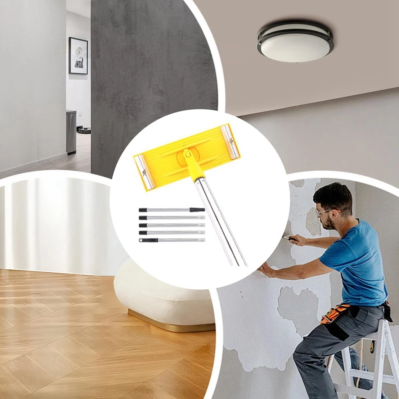 Adjustable Telescopic Pole Sander Wall Polishing and Sanding Tool for Drywall Floors [lMr A83]
