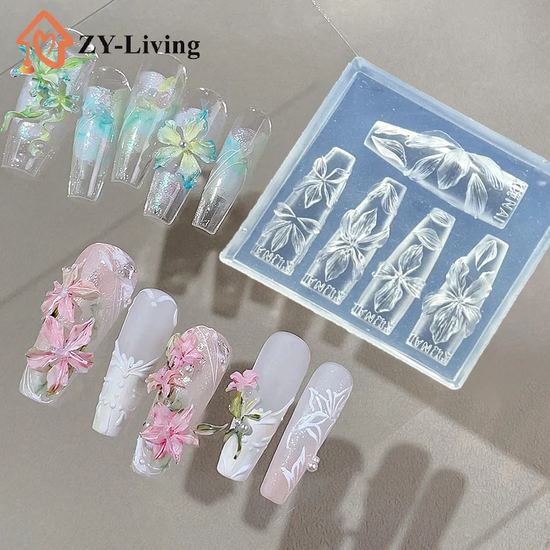 3D Flowers Nail Mold DIY Silic - Resin Art Templates Free ulasan dan harga