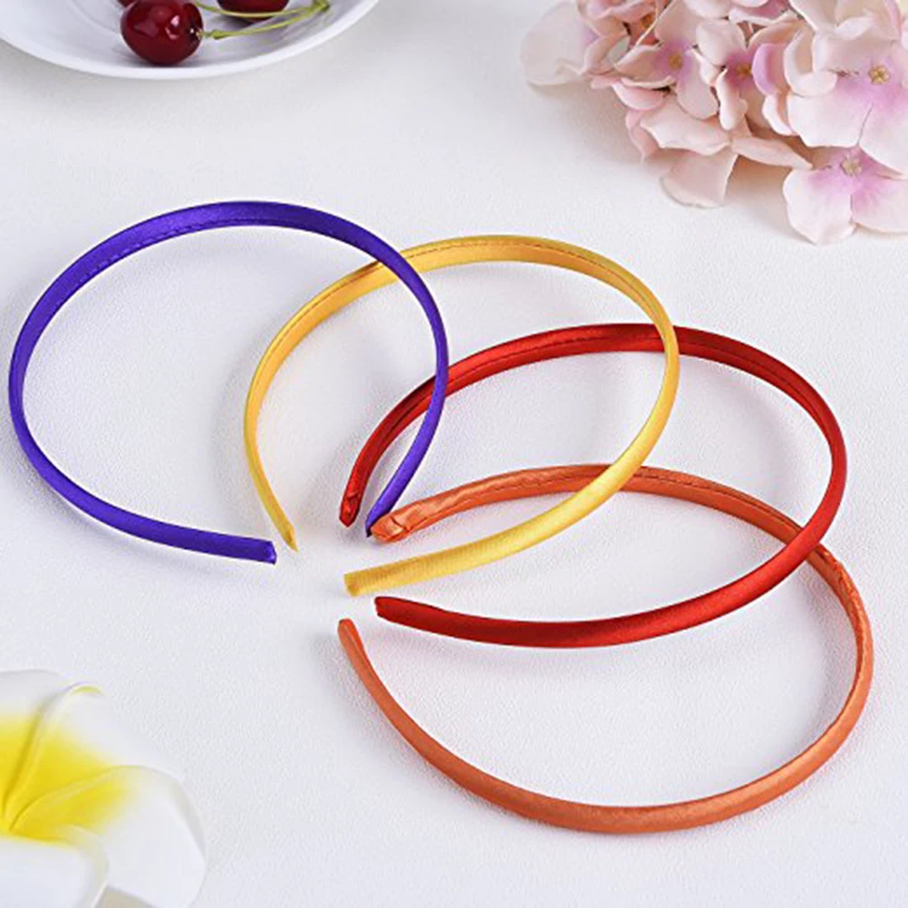

10Pcs Wide Satin-Like Hair Bands Assorted Colors Elegant Soft Covered Hairband for Women Fashion Headband Women Headband
