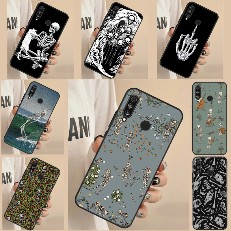 Bones Skeleton For Huawei Nova 5T 9 10 SE 7i 8i 11i Y60 Y61 Y70 Y90 P Smart P20 P30 P60 Pro P40 Lite Case