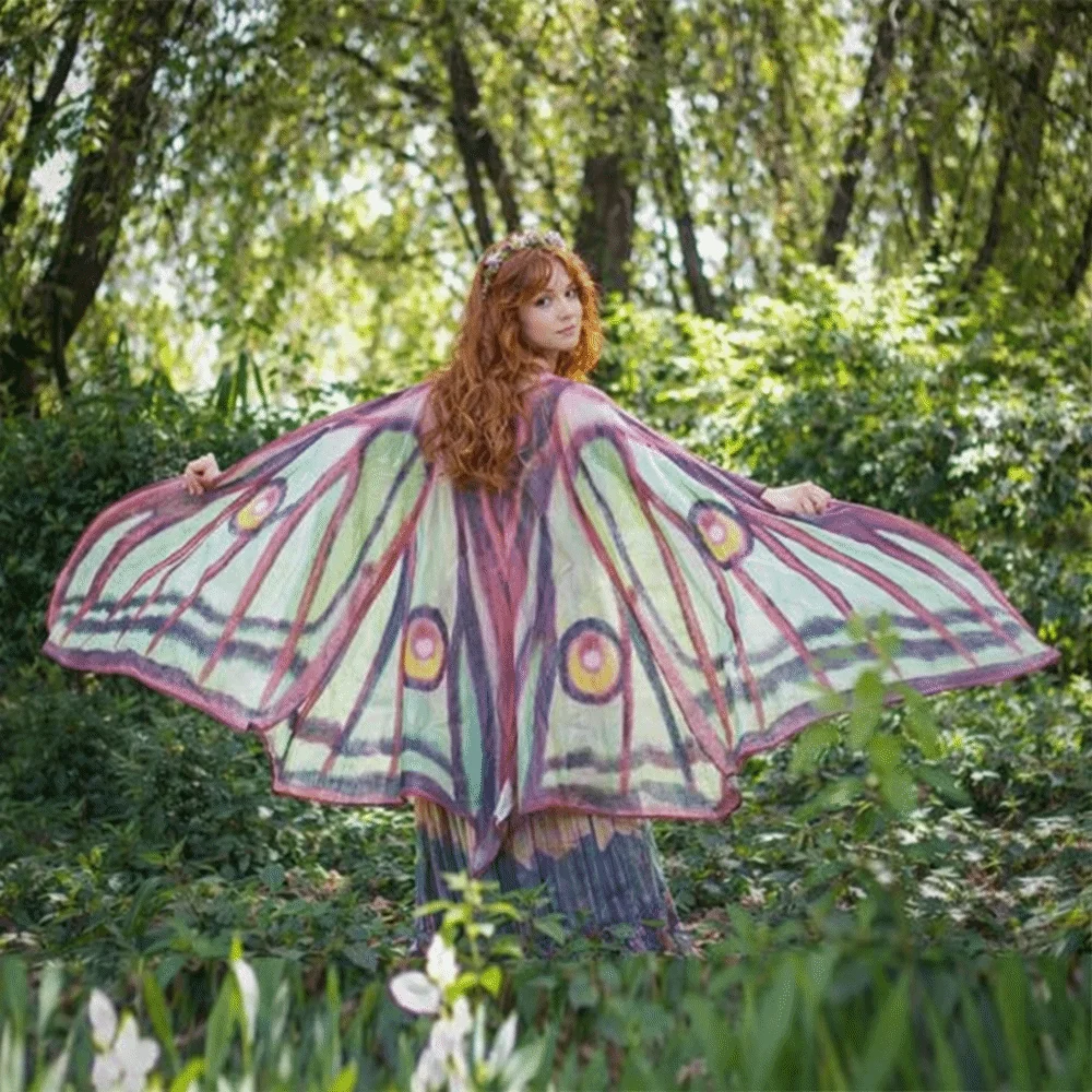 Funny Moth Butterfly Cape Party Masquerade Butterfly Peacock Shawl Show Dress Up Butterfly Cosplay Costumes Female