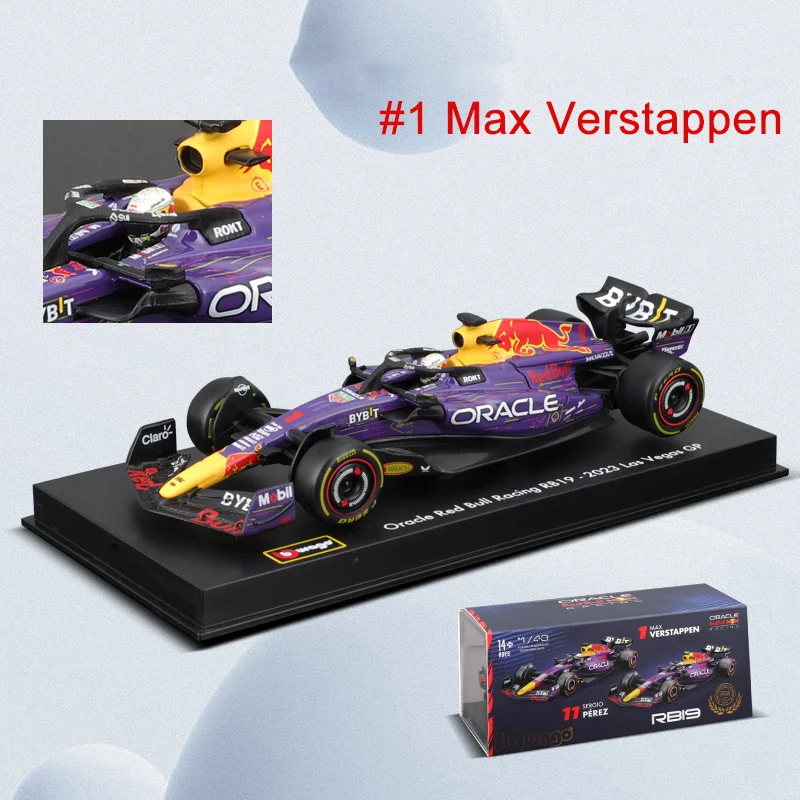 In Stock New 2024 Bburago F1 1:43 Red Bull Racing Rb19 Las Vegas Version Alloy Miniature Diecast Model #1 Max Verstappen Toy Car