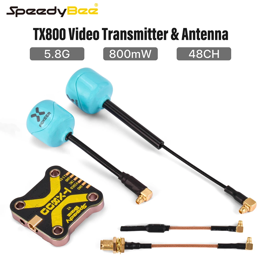 SpeedyBee TX800 VTX 5.8G 48CH High-efficiency Heat Sink Video Transmitter PitMode 25/200/400/800mW for RC FPV Racing Drone