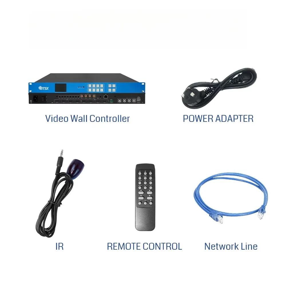 Bitvisus 4x4 2x2 1x4 4K60 لصق تراكب PIP فيديو الجلاد مصفوفة وحدة تحكم جدار الفيديو