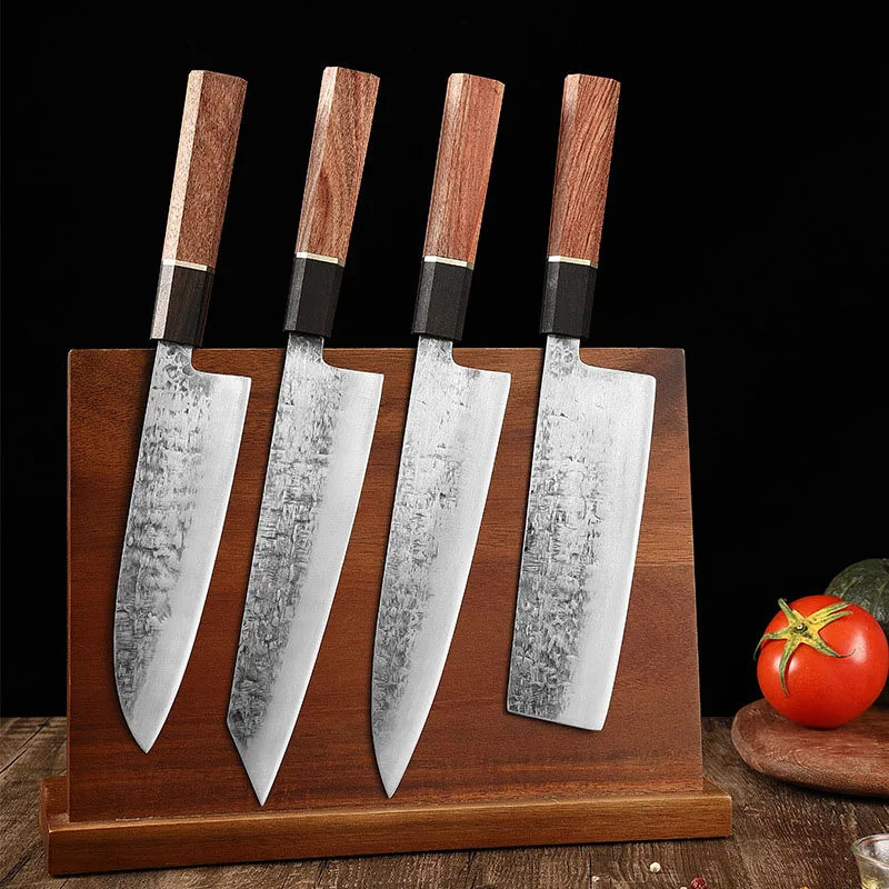 Forged Chef Santoku Knives Set 1-4pc Boning Peeling Salmon Knife Cleaver Fish Fillet Sushi Slice BBQ Knives