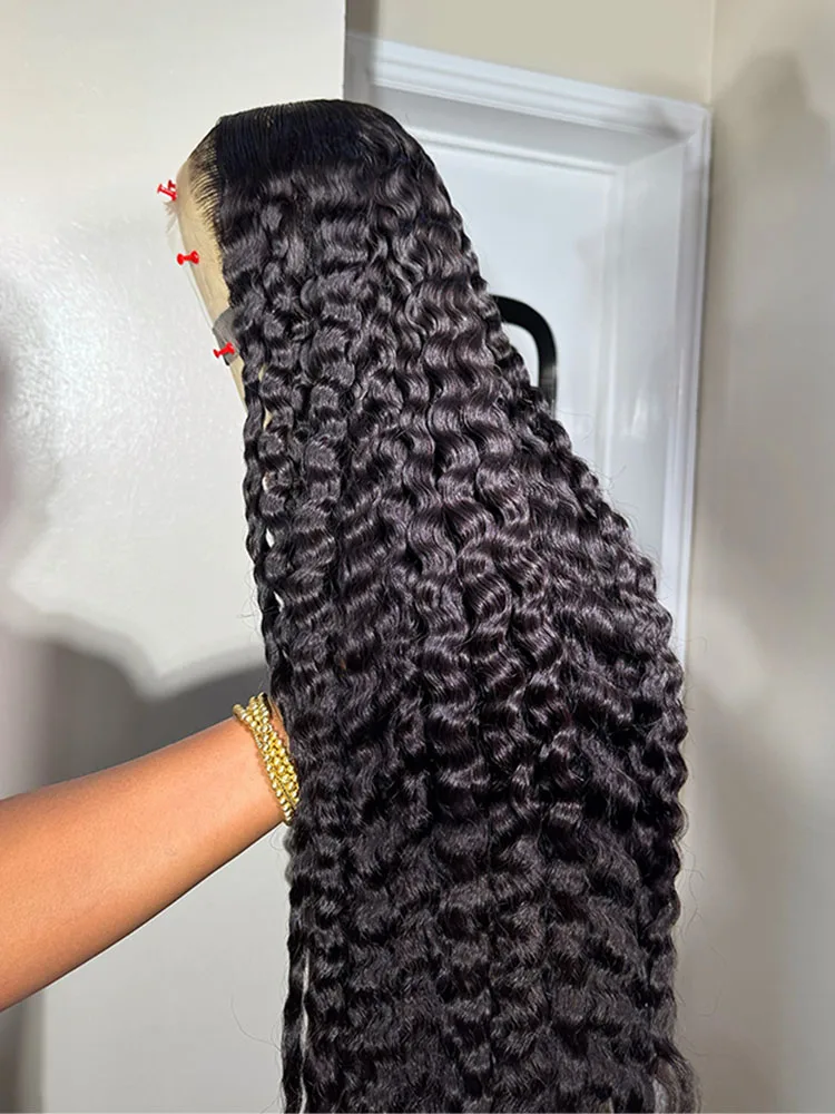 

Mossily 40 30 Inch Curly 13x6 HD Transparent Lace Front Human Hair Wigs Deep Wave Transparent Preplucked Lace Frontal Raw Remy