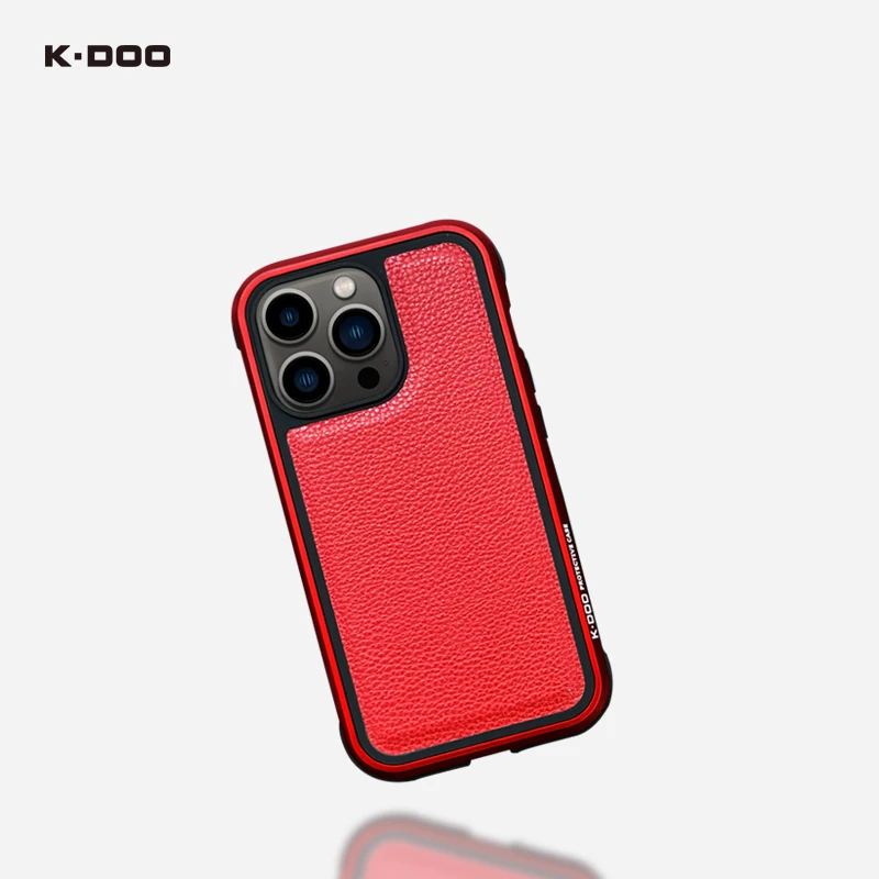 

K-DOO Mars Hard Case 3 Meters Metal Frame ,Shockproof Case Luxurious Metal Pu Leather Cover for iPhone 13,13Mini,13Pro,13Pro Max