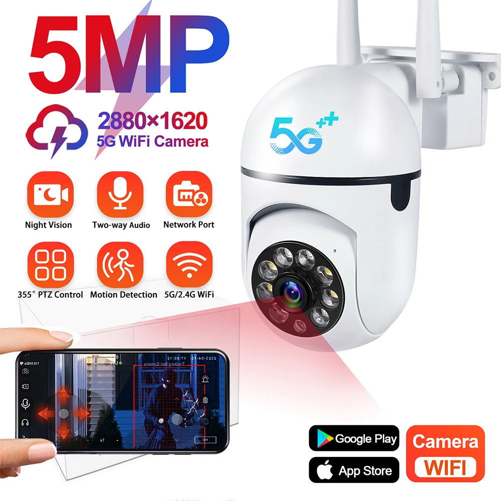 FOSCAM 4MP 야외 보안 PT 돔 카메라 – 4배 광학 줌, 2.4G 및 5G 와이파이 지원