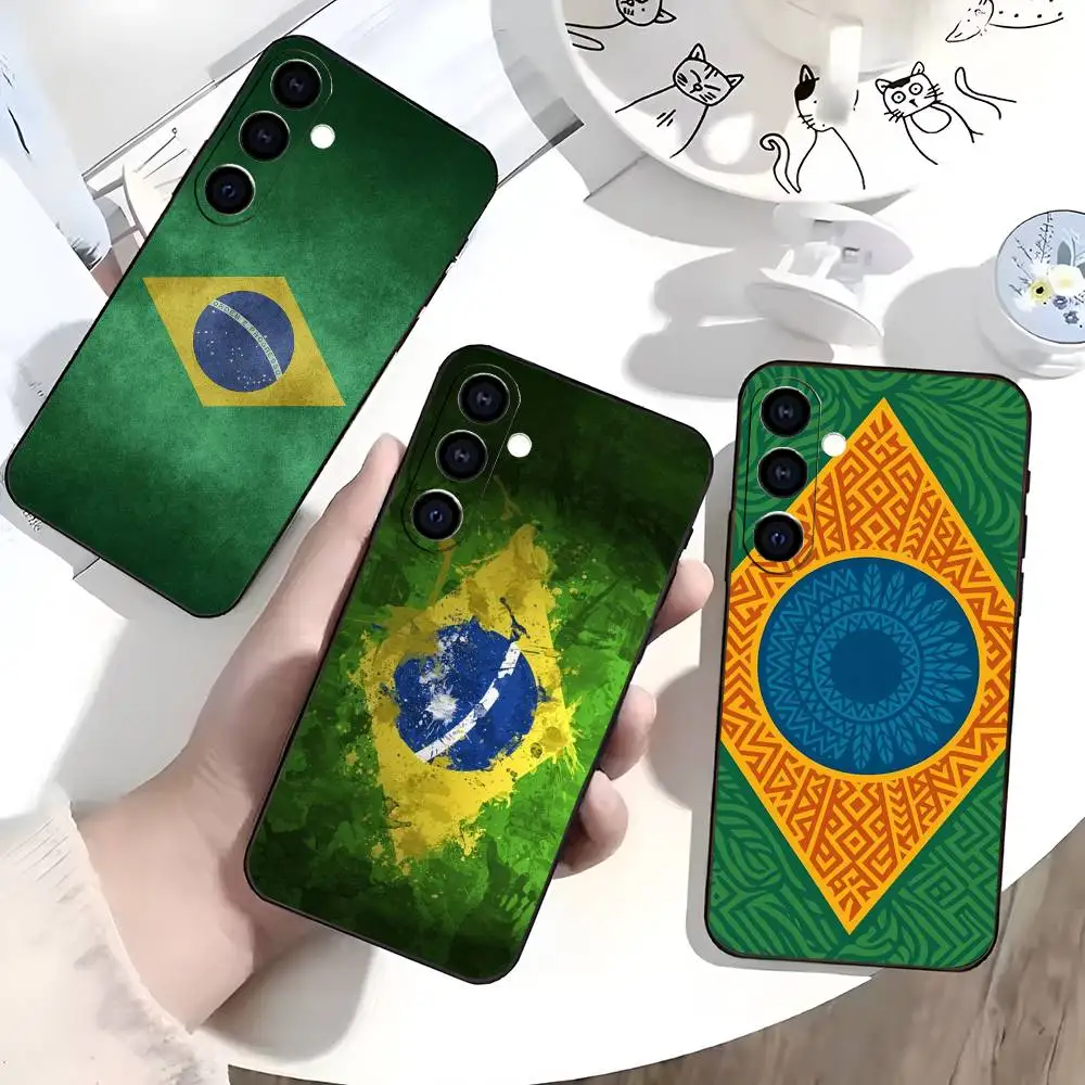 B-Brazil Phone Case For Samsung Galaxy A73,A72,A71,A70,A53,A52,A51,Soft Silicone Black Cover