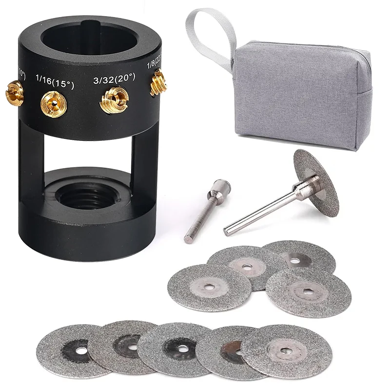 Tungsten Electrode Sharpener Grinder TIG Welding Tool Single Column Open w/Cut-Off Slot Multi-Angle &Offsets Horizontal Hole