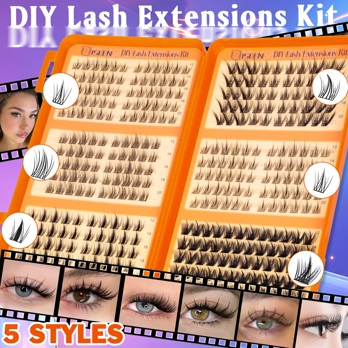 DIY Wimpernbüschel Volumen-Wimpern Manga Fairy Einzelne Wimpernverlängerungen Wiederverwendbar Verschiedene Stile für den täglichen Gebrauch oder Party-Make-up – Detail 1