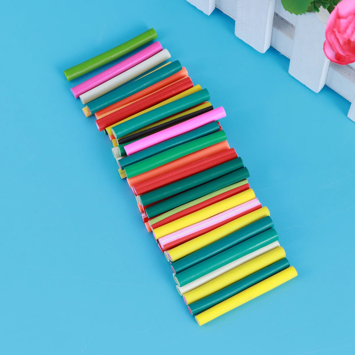 

50pcs Soft Clay Sticks 3D Fruit Nail Art Decorations 5X50Mm Diy Polymer Clay Canes For Phone Bag Laptop Decoration Craft