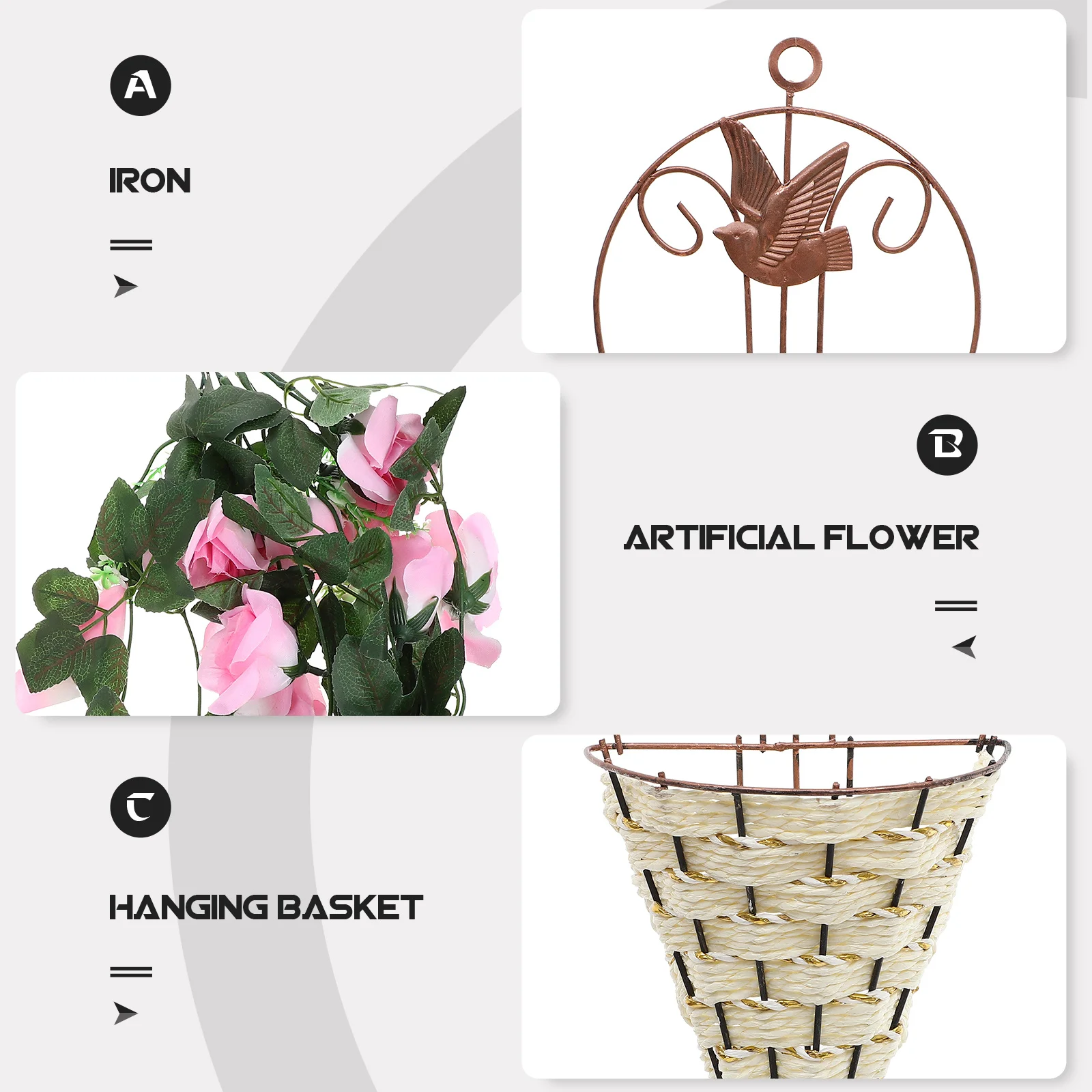 

1Set Hanging Artificial Flower Vine with Realistic Rose Design for Garden Festival Wedding Reception Party Indoor Outdoor Decor