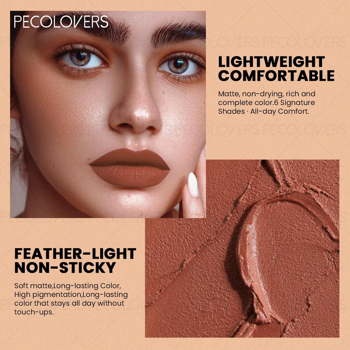 Long-Lasting Lipstick,Non-Stick Waterproof High Color Lip Balm, Matte Makeup Effect