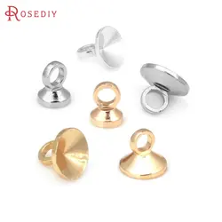 50PCS Trays 3MM 4MM 5MM 6MM 18K Gold Color Brass Paste Beads Charms Beads Caps Charms Connector Jewelry Making Diy Findings