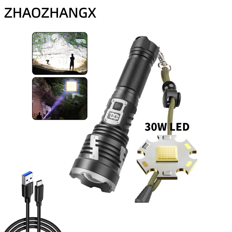 

XHP360 сверхсильный фонарик с цифровым дисплеем мощности поддерживает выход мощного фонаря дальнего действия мощностью 30 Вт