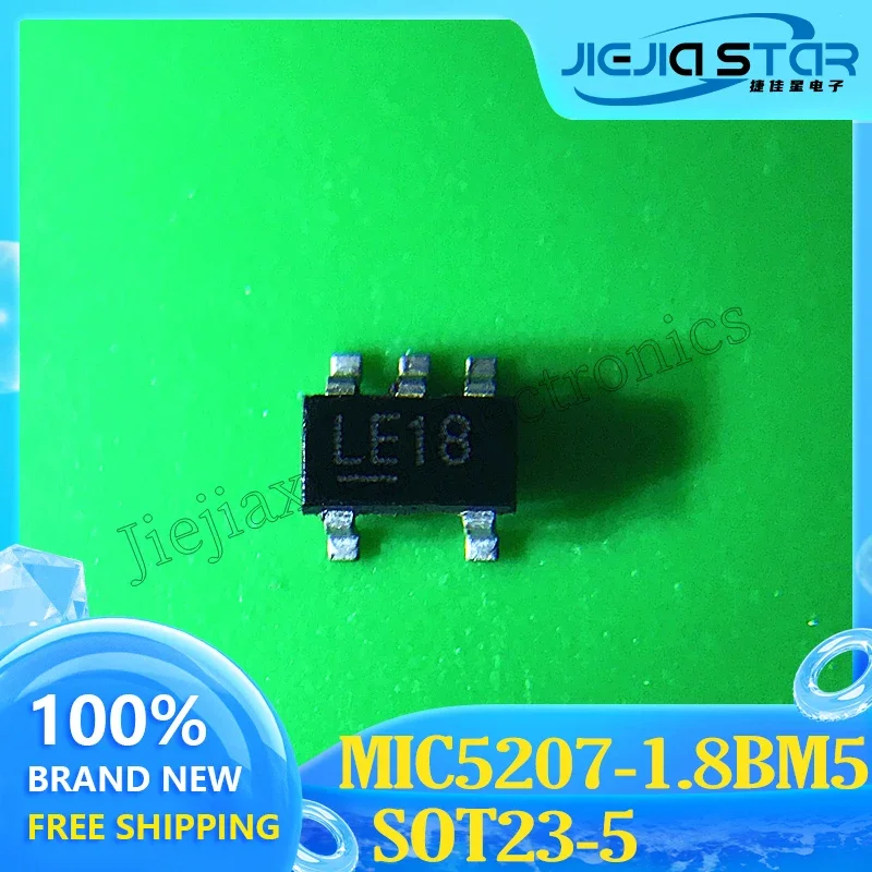 Electronics MIC5207-1.8BM5 MIC5207-1.8YM5 MIC5207-1.8 Part Mark LE18 Voltage Regulator IC SOT23-5 Genuine In Stock