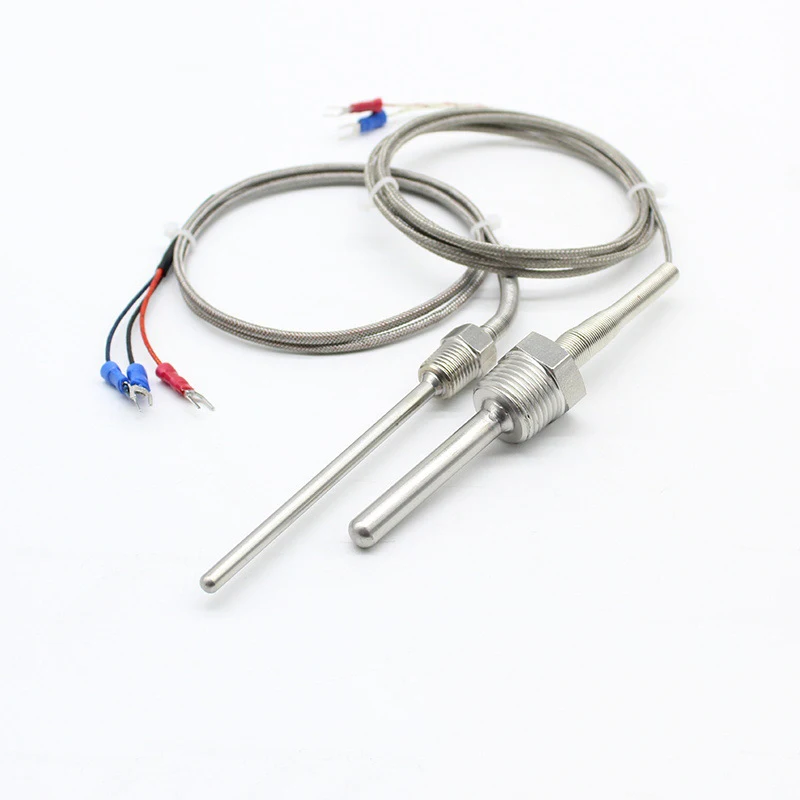 Stainless Steel PT100 Temperature Sensor 3-Wire Class A M4 M6 Digital Thermocouple Bayonet Probe