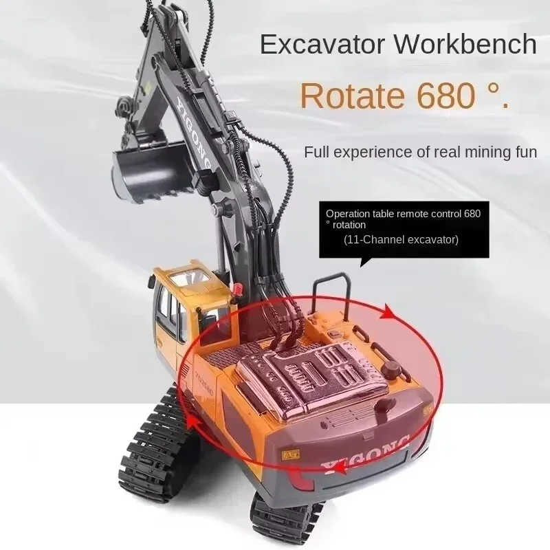 Novo 2.4g escavadeira de controle remoto caminhão basculante rc modelo carro brinquedo profissional liga plástico simulação veículo construção para criança