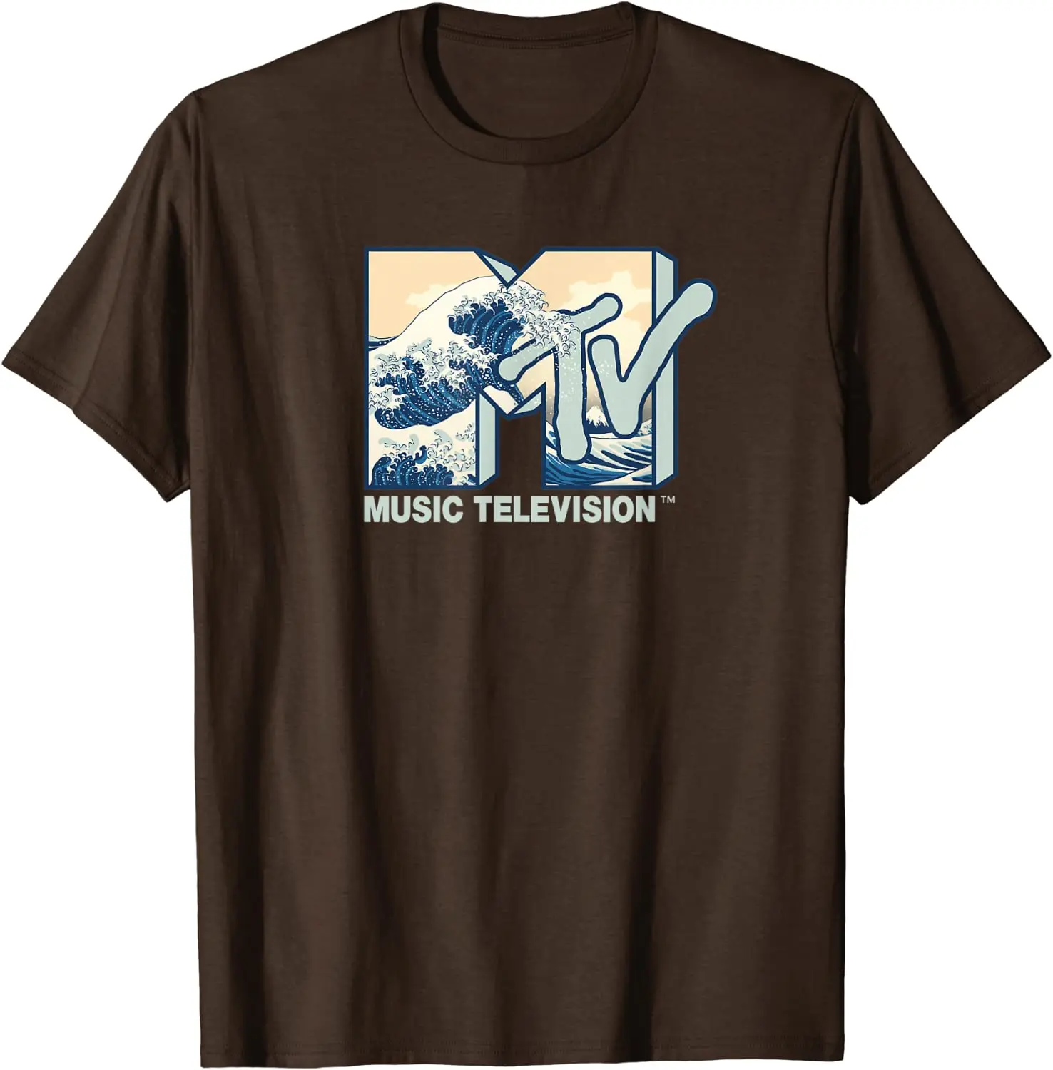 The Great Wave Off Kanagawa Retro MTV Logo T-Shirt